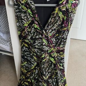 Zara Black and Gold Sequin Dress